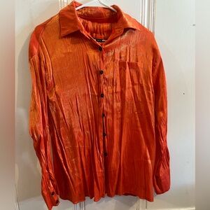 SHEIN Shimmering Red-Orange Skirt